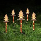 5pcs Solar Christmas Lights Outdoor Waterproof Solar Powered 8-Lighting Modes Stake Lights For Pathway Lawn Yard Christmas Decor Christmas tree