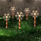 5pcs Solar Christmas Lights Outdoor Waterproof Solar Powered 8-Lighting Modes Stake Lights For Pathway Lawn Yard Christmas Decor Snowflakes