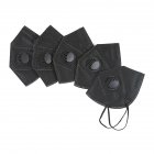 5pcs set Disposable Activated Carbon Anti smog Dustproof KN95 Respirator black