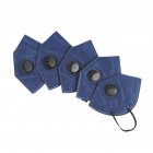 5pcs set Disposable Activated Carbon Anti smog Dustproof KN95 Respirator Dark blue