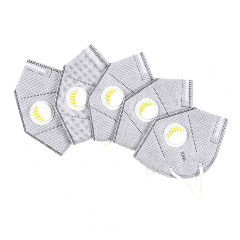 5pcs/set Disposable KN95 Respirator gray