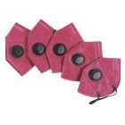5pcs set Disposable Activated Carbon Anti smog Dustproof KN95 Respirator Wine red