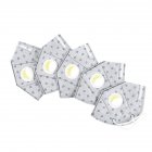 5pcs set Disposable Activated Carbon Anti smog Dustproof KN95 Respirator Gray flower