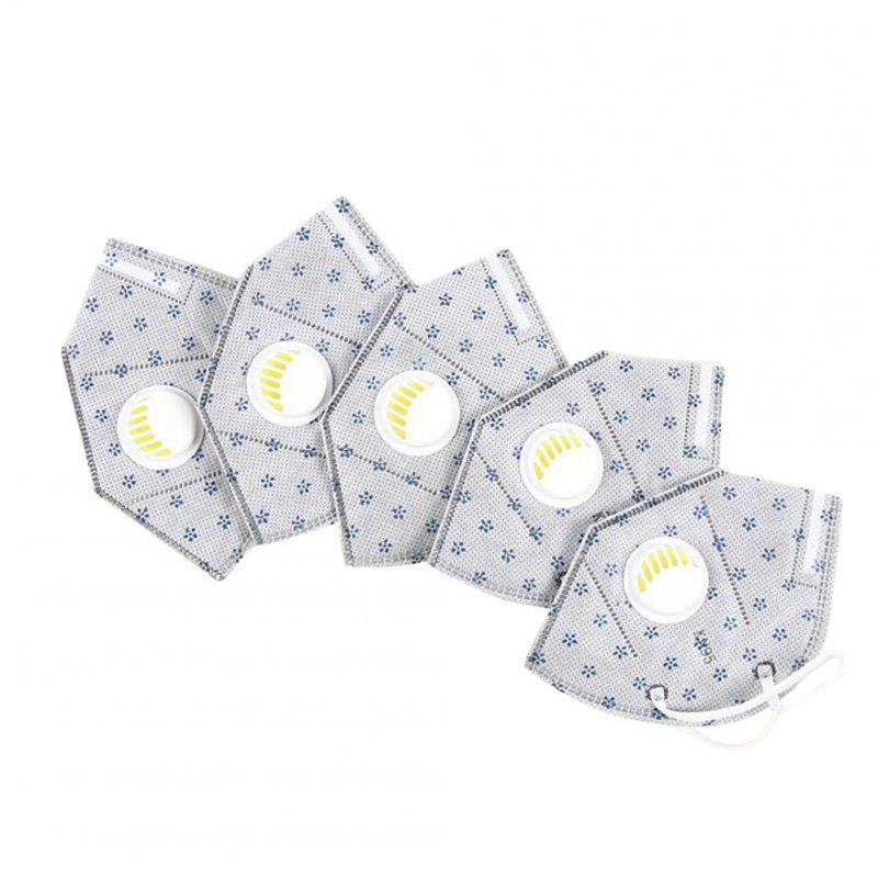 5pcs/set Disposable KN95 Respirator Gray flow