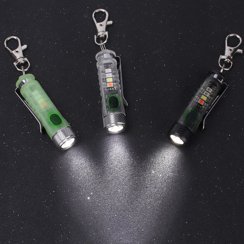 Led Mini Keychain Flashlight Super Bright Usb-c Fast Charging Portable Multifunctional Torch With Clip 