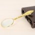 5x 45mm Handheld Magnifier Carved Handle Full Metal Loupe Glass for Reading Crafts Inspection golden