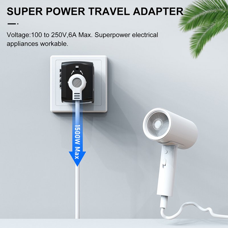 Travel Charger Multi-functional 2usb Charging Stand Us Eu Uk Au Plug International Universal Converter Charger Multi-country conversion 199-2U blue