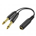6.35 1/4 Inch 1 Female 2 Male Y-Type Adapter Cable Stereo To Dual 6.5 Mono Channel Y Splitter Audio Cable 1 female and 2 males
