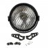 6 5 inches Retro Motorcycle LED Headlight Grill Side Mount Cover with Bracket black