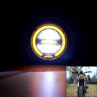 6.5Inches Metal LED Retro Motorcycle Headlight Universal Cafe Racer Vintage Motorcycle LED Headlamp Yellow light
