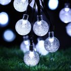 6.5M 30LED Solar-powered Bubble String Lights Night Light Garden Home Party Bar Decoration white