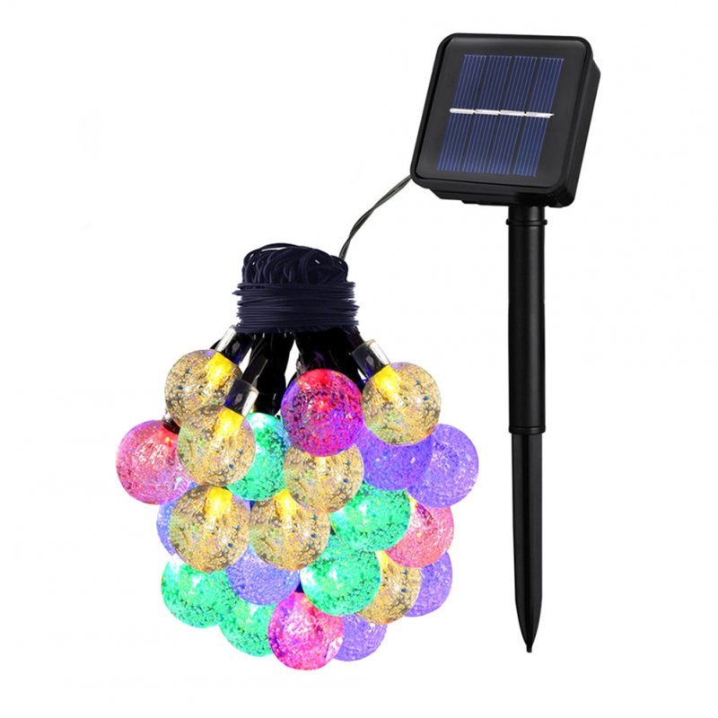 6.5M 30LED Solar-powered Bubble String Lights Night Light Garden Home Party Bar Decoration colourful