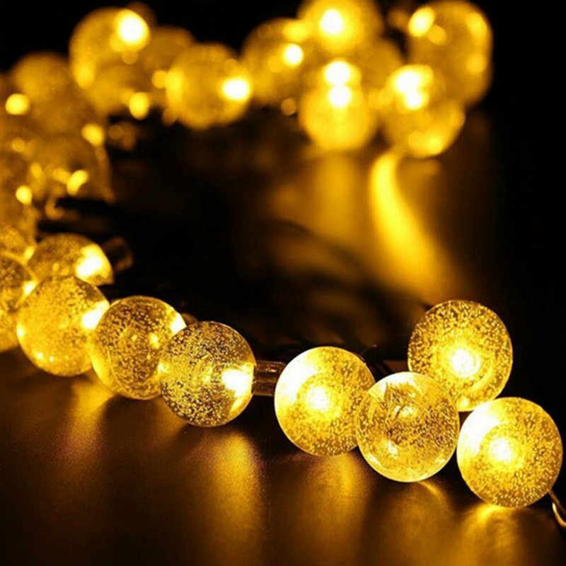 6.5M 30LED Solar-powered Bubble String Lights Night Light Garden Home Party Bar Decoration warm white