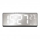 6.9 Inches Electronic Alarm Clock 5 Levels Brightness Adjustable Large Screen Student Desk Clock Table Clock white