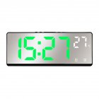 6.9 Inches Electronic Alarm Clock 5 Levels Brightness Adjustable Large Screen Student Desk Clock Table Clock green