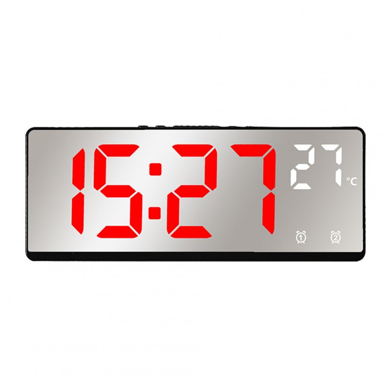 6.9 Inches Electronic Alarm Clock 5 Levels Brightness Adjustable Large Screen Student Desk Clock Table Clock red