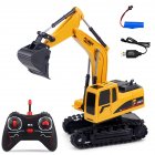 6 Channel Remote Control Excavator Rechargeable Wireless Remote Control Engineering Vehicle Toy For Children Gifts plastic 1:24