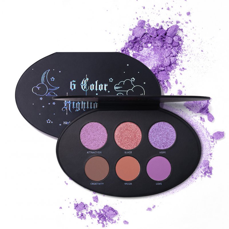 6 Colors Multipurpose Glitter Highlighter Blush Powder Makeup Kit High-shine Brighten Face Contour Eye Shadow Palette