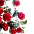 6 Feet Hand made Artificial Silk Rose Vines Decorative Fake Rose Flower for Home Wall Garden Wedding Party Decor White