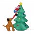 6 Foot Funny Inflatable Santa Claus Climbing on Christmas Tree Chased by Dog 