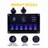 6 Gang Waterproof Circuit LED Rocker Switch Panel Breaker For Car Marine Boat Blue Light