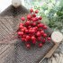 6 Heads 5pcs Bunch Artificial Berries Branch Fake Plants Flowers Bouquet DIY Wreath Supplies Accessories For Christmas Party Home Decor red