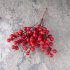 6 Heads 5pcs Bunch Artificial Berries Branch Fake Plants Flowers Bouquet DIY Wreath Supplies Accessories For Christmas Party Home Decor red