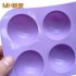 6 Hole Dia Half Ball Sphere Chocolate Cake Muffin Pastry Jelly Silicone Mold Tray 19x13x2 5cm