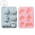 6 Hole Halloween Silica Gel Cake Mould Pumpkin Skull Baking Mould  blue