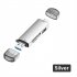 6 In 1 Card Reader USB 3 0 Memory Card Reader Adapter USB Flash Disk TF SD Card Adapter 5Gbps Transmission For Laptop Tablet silver