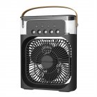 6 Inch Air Conditioner Cooling Fan With 3 Speeds 5 Sprays 7 Color Lights Portable Fan Air Cooler Humidifier black
