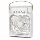6 Inch Air Conditioner Cooling Fan With 3 Speeds 5 Sprays 7 Color Lights Portable Fan Air Cooler Humidifier white