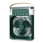 6 Inch Air Conditioner Cooling Fan With 3 Speeds 5 Sprays 7 Color Lights Portable Fan Air Cooler Humidifier green