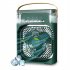 6 Inch Air Conditioner Cooling Fan With 3 Speeds 5 Sprays 7 Color Lights Portable Fan Air Cooler Humidifier green
