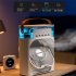 6 Inch Air Conditioner Cooling Fan With 3 Speeds 5 Sprays 7 Color Lights Portable Fan Air Cooler Humidifier green