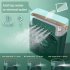 6 Inch Air Conditioner Cooling Fan With 3 Speeds 5 Sprays 7 Color Lights Portable Fan Air Cooler Humidifier green