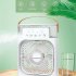 6 Inch Air Conditioner Cooling Fan With 3 Speeds 5 Sprays 7 Color Lights Portable Fan Air Cooler Humidifier green