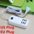 6 Outlet Power Travel Adapter Strip with Switch USB Wall Socket Cell Phone Desktop Charging Dock US Plug