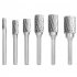6 PCs Solid Carbide Burr Set Polishing Diamond Burrs Rotary Tools Accessories For Carving Engraving Grinding Polishing Cylinder Head Porting Sculpting Type A si
