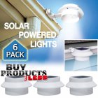 6 Pack Deal   Outdoor Solar Gutter LED Lights   White Sun Power Smart LED Solar Gutter Night Utility Security Light for Indoor Outdoor Permanent or Portable for