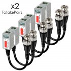 6 Pairs <span style='color:#F7840C'>CCTV</span> BNC Video Balun Transceiver Cable 6 pairs