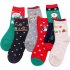 6 Pairs Women s Christmas Cartoon Casual Socks All match Two Colors Christmas Tree Snowflakes Deodorant Breathable Long Thin Cotton Socks