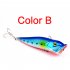 6 Pcs 8CM Plastic Fishing Lures Topwater Floating Popper Lure Hooks Hard Bait Bass Crankbait Colorful 6 Pcs