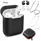 6 Pcs/Set Protective Cover for AirPods Black