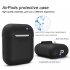 6 Pcs Set Silicone Protective Cover   Receiving box   Anti Lost Strap   Ear Cover Hooks for Apple AirPods Case black