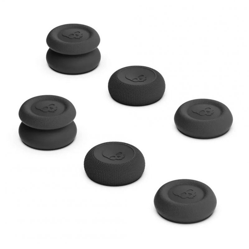 6 Pcs Skull Co Rocker Cap Thumb Grip Set Non-slip Joystick Cap Thumbstick Cover For Compatible For Ps5 Ns Pro Ps4 Handle black