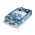 6  Pcs set Baby  Crib Cotton Bionic Foldable Removable Washable Portable Bed   Quilt     Pillow Forest bear  with quilt  50x90