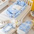 6  Pcs set Baby  Crib Cotton Bionic Foldable Removable Washable Portable Bed   Quilt     Pillow Forest bear  with quilt  50x90