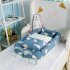 6  Pcs set Baby  Crib Cotton Bionic Foldable Removable Washable Portable Bed   Quilt     Pillow Polar bear  with quilt  50x90
