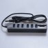 6 Port USB 2 0 Data Hub 2 In 1 SD TF Multi USB Combo with 3ft Cable for Mac  PC  USB Flash Drives And Other Devices Black